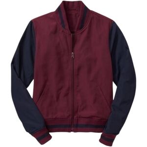 GAP Ruby Wine and Dark Blue Bomber Jacket Gender Nuetrel Lrg NWOT